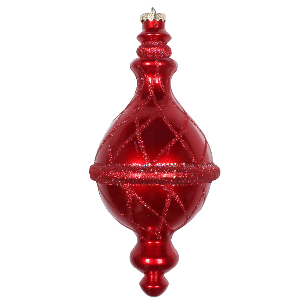 Vickerman 10" Candy Glitter Net Drop Finial Christmas Ornament