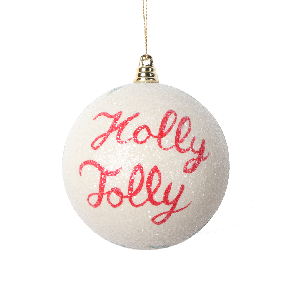 Vickerman 4" Holly Ball Ornament