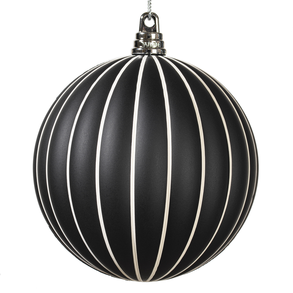 Vickerman White Black Matte Ball Ornament
