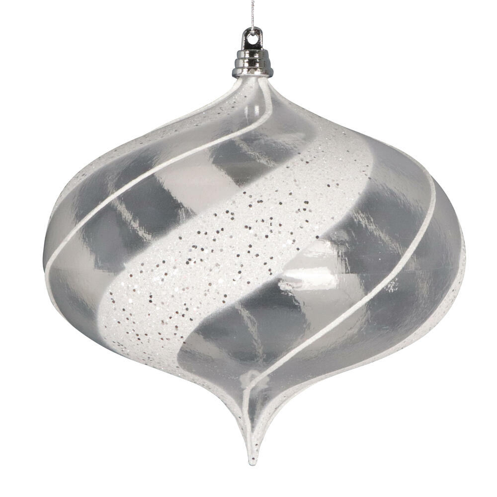 Vickerman Clear Onion White/Silver Glitter Ornament