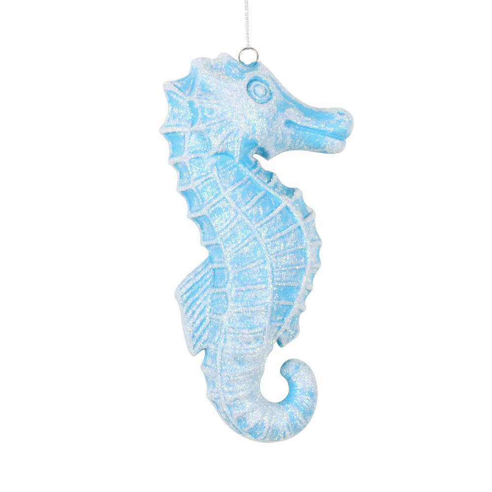 6.5" Seahorse Glitter Ornament 2/Bag