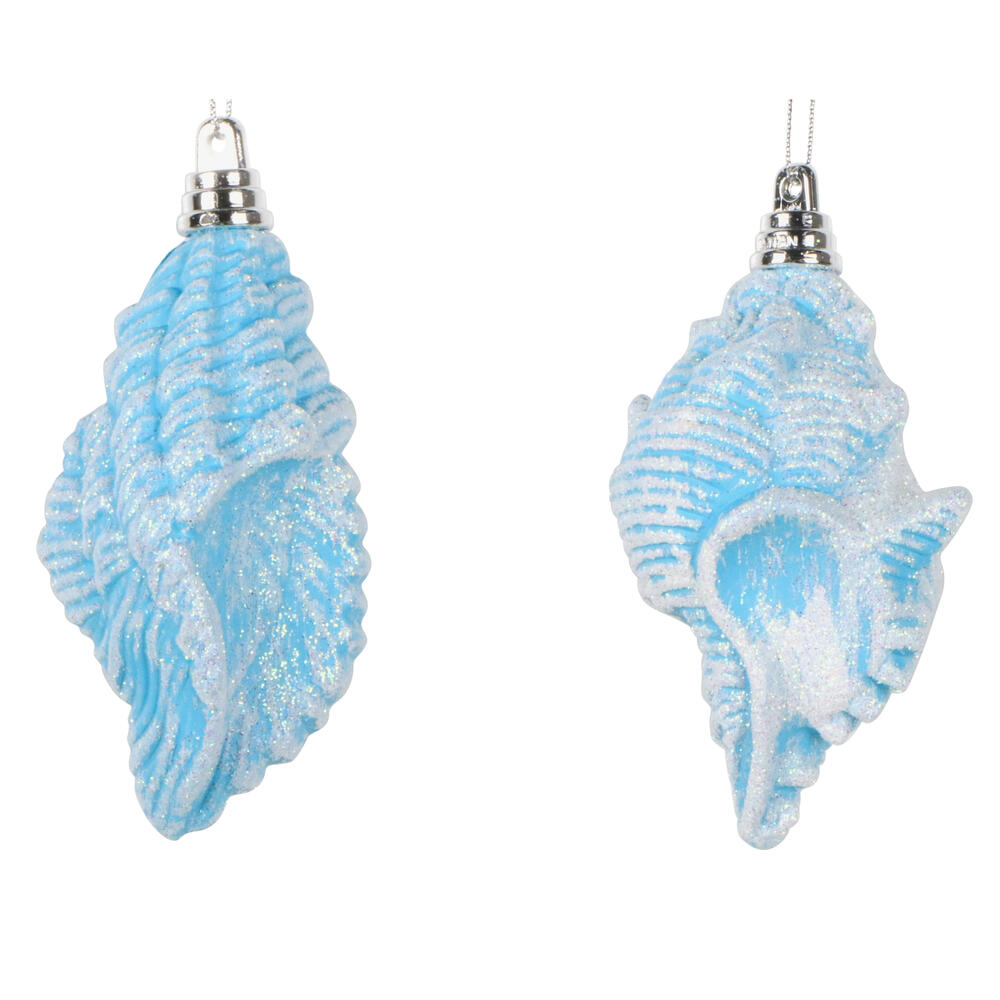 Vickerman 4" Conch Shell Glitter Ornament 4/Set