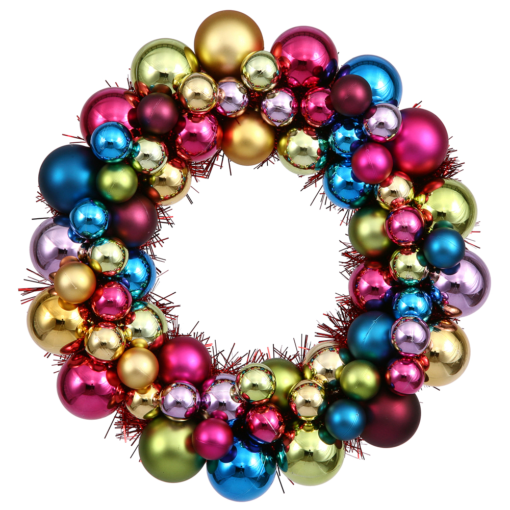 Vickerman Shiny and Matte Ball Wreath