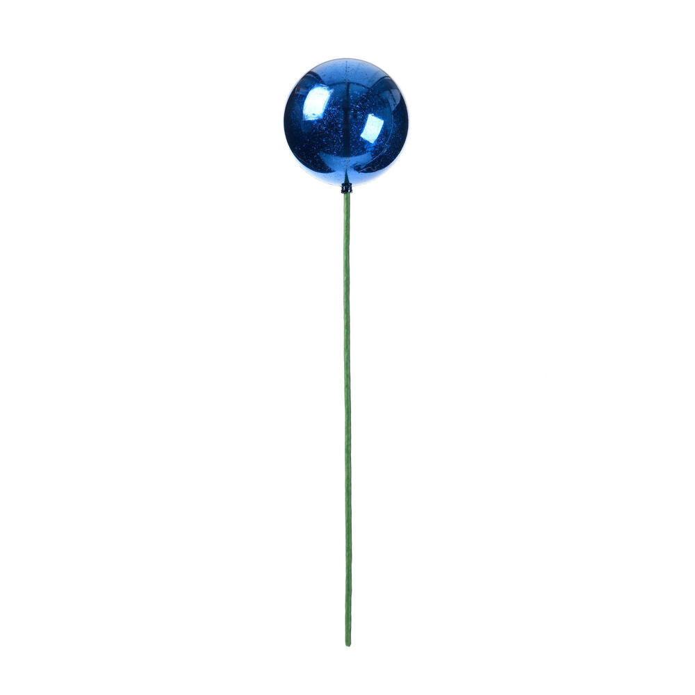 Vickerman 18" x 4" Mercury Finish Ball Ornament Christmas Pick