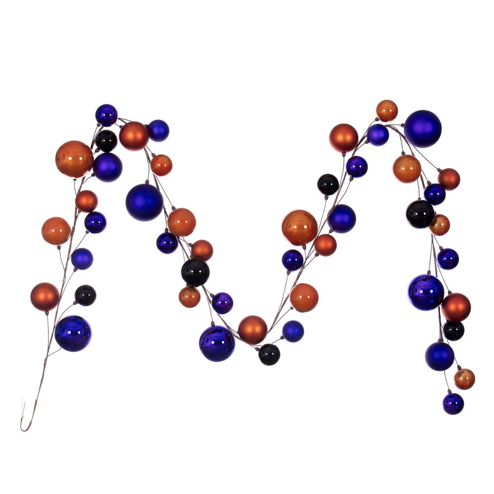 Vickerman 10' Assorted Ball Branch Garland  - 2.4", 3" & 4" Balls