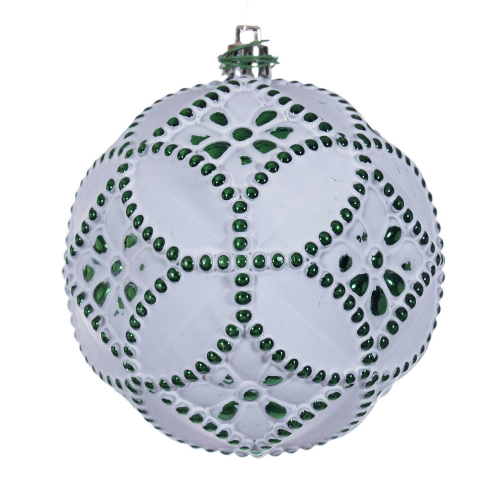 Vickerman Etch Antique White Brush Ornament