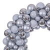 28" Matte Shiny Pearl Ball Wreath UV - view 2 of 5