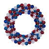 Vickerman Red/White/Blue Matte Shiny Glitter Ball Wreath UV - view 3 of 5