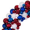 Vickerman Red/White/Blue Matte Shiny Glitter Ball Wreath UV - view 2 of 5