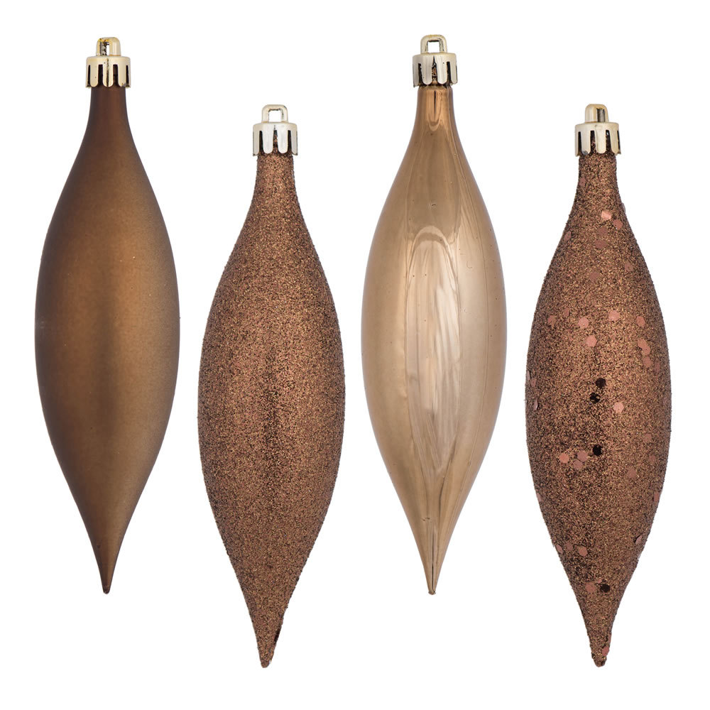 Vickerman Four-Finish Finial Drop Christmas Ornament