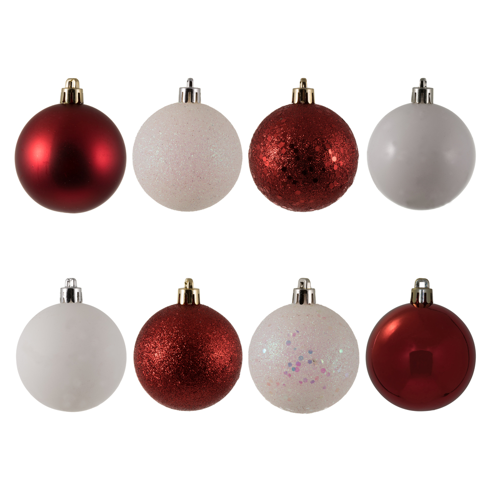 2.4" White-Red 4 Finish Ball Asst 24/Box
