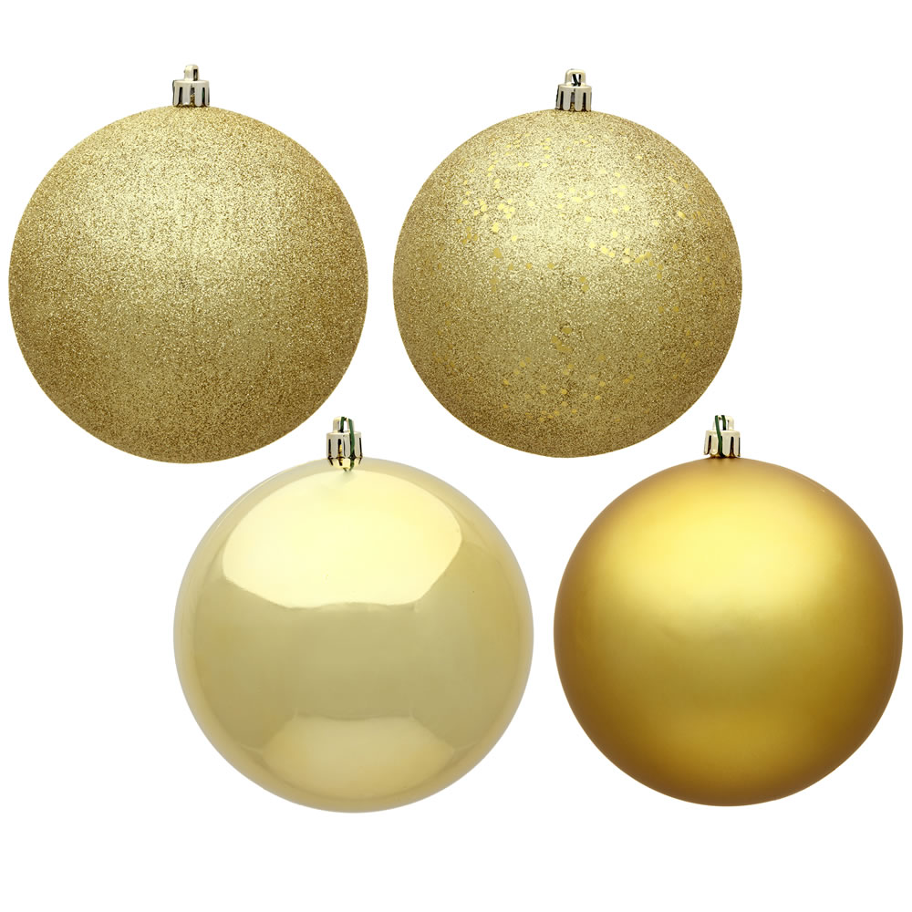 Vickerman 6" 4-Finish Ball Ornament Assorted Set