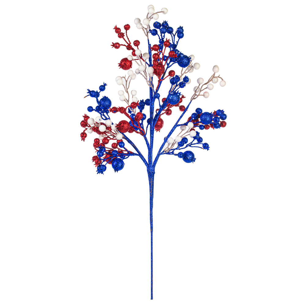 Vickerman Artificial Red/White/Blue Berry Cluster UV Spray