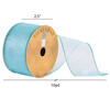 2.5"x10yd Aqua Sheer Glitter Wired - view 2 of 2