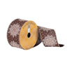 2.5"x10yd Choc Dupion White Snowflakes - view 1 of 2