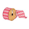 2.5"x10yd Red/White Waves Woven Dupion - view 1 of 2