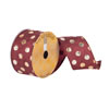 2.5"x10yd Burgundy/Gold Metallic Dots - view 1 of 2