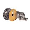 2.5"x10yd Black Dupion Beige Filigree - view 1 of 2