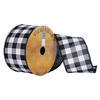 Vickerman 2.5" x 10yd Black and White Checker Plaid Christmas Ribbon - view 1 of 3