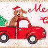 2.5"x10yd Red Truck/Dog/MerryXmas Ribbon - view 2 of 3