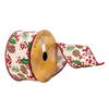 2.5"x10yd Cream Pinecone Holly Ribbon - view 1 of 3