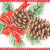 2.5"x10yd White Pinecone Red Bow Ribbon - view 2 of 3