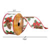 2.5"x10yd White Pinecone Red Bow Ribbon - view 3 of 3