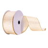 2.5"x10yd White/ Gold Stripes Ribbon - view 1 of 3
