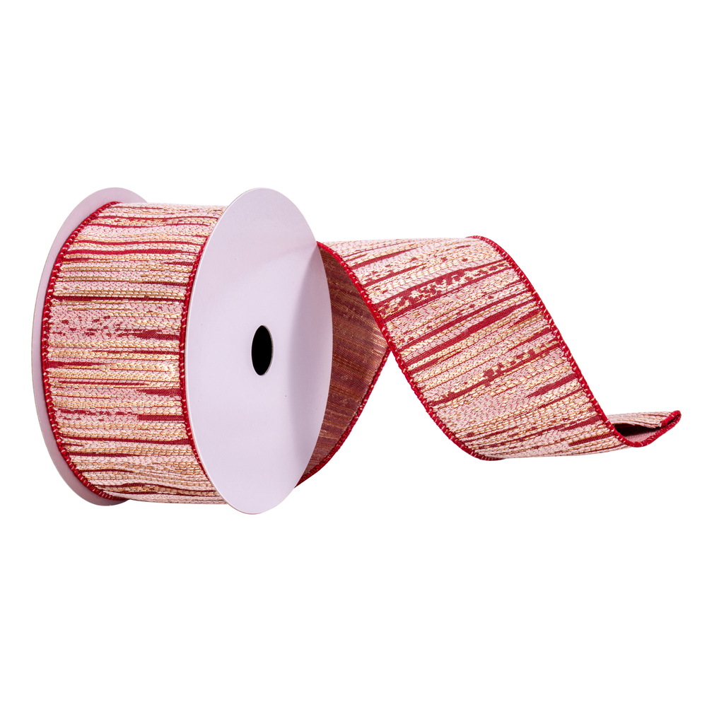 Vickerman 2.5" x 10 Ribbon with Champagne Stripes