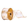 2.5"x10yd Clear PVC Gold Snowflake Ribbn - view 1 of 3
