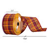 2.5"x10yd Burgundy Orange Plaid Ribbon - view 3 of 3
