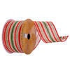 2.5"x10yd Orange Green Stripe Ribbon - view 1 of 2