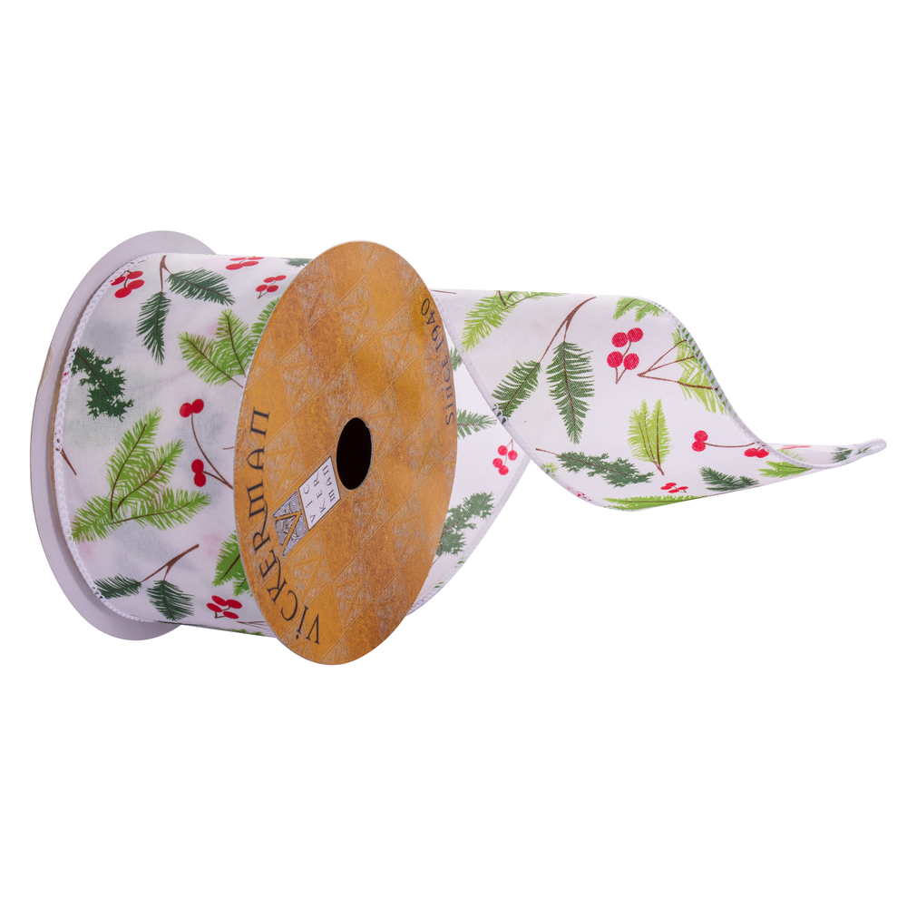 Vickerman 2.5" x 10 yd Holly Berry Ribbon