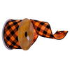 2.5"x10yd Orange Black Plaid Ribbon - view 1 of 2