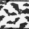 2.5"x10yd White Black Velvet Bats Ribbon - view 3 of 4