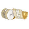 Vickerman Gold Embroidery Two Sided Wired Edge Christmas Ribbon - view 1 of 3