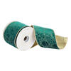 4"x10yd Dark Green/Gold Lines Ribbon - view 1 of 4