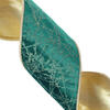 4"x10yd Dark Green/Gold Lines Ribbon - view 2 of 4