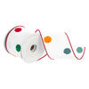 4"x10yd White Fuzzy Dot Ribbon - view 1 of 4
