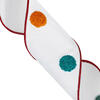 4"x10yd White Fuzzy Dot Ribbon - view 2 of 4