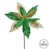 Vickerman 13" Poinsettia Mesh Glitter Aritificial Christmas Spray - view 3 of 3