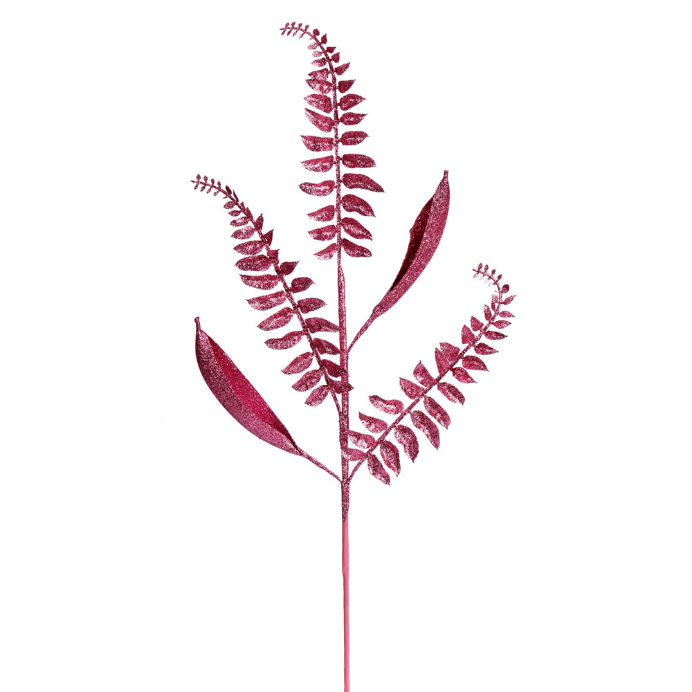 Vickerman 33" Fern Leaf Glitter Aritificial Christmas Spray