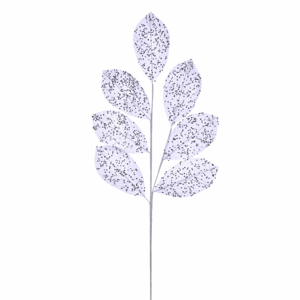 Vickerman 27" Glitter Leaf Spray, 4 pieces per bag
