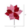 Vickerman 17" Artificial Red and White Striped Poinsettia Christmas Stem - view 2 of 2