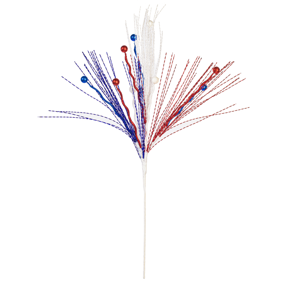 Vickerman Red/White/Blue Glitter Berry Spray