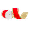 4"x10yd Red Velvet Jeweled Gold Applique - view 1 of 2