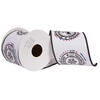 4"x5yd White North Pole Deer Ribbon - view 1 of 3