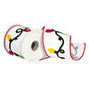 4"x5yd White Tri Colour Branch Ribbon - view 1 of 3