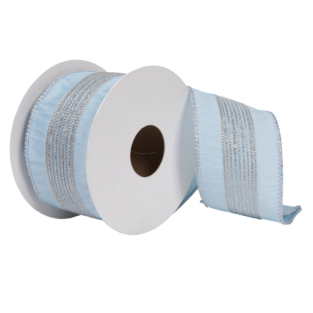 Vickerman 2.5" x 5yd Glitter Dori Trim Dupion Ribbon