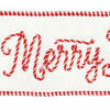Vickerman Embroidered Rope Merry Christmas On Canvas Ribbon - view 2 of 2